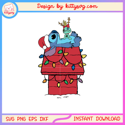 Disney stitch santa merry christmas svg, stitch disney movie svg