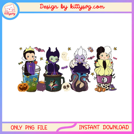 Disney villains halloween png, Disney horror villains png