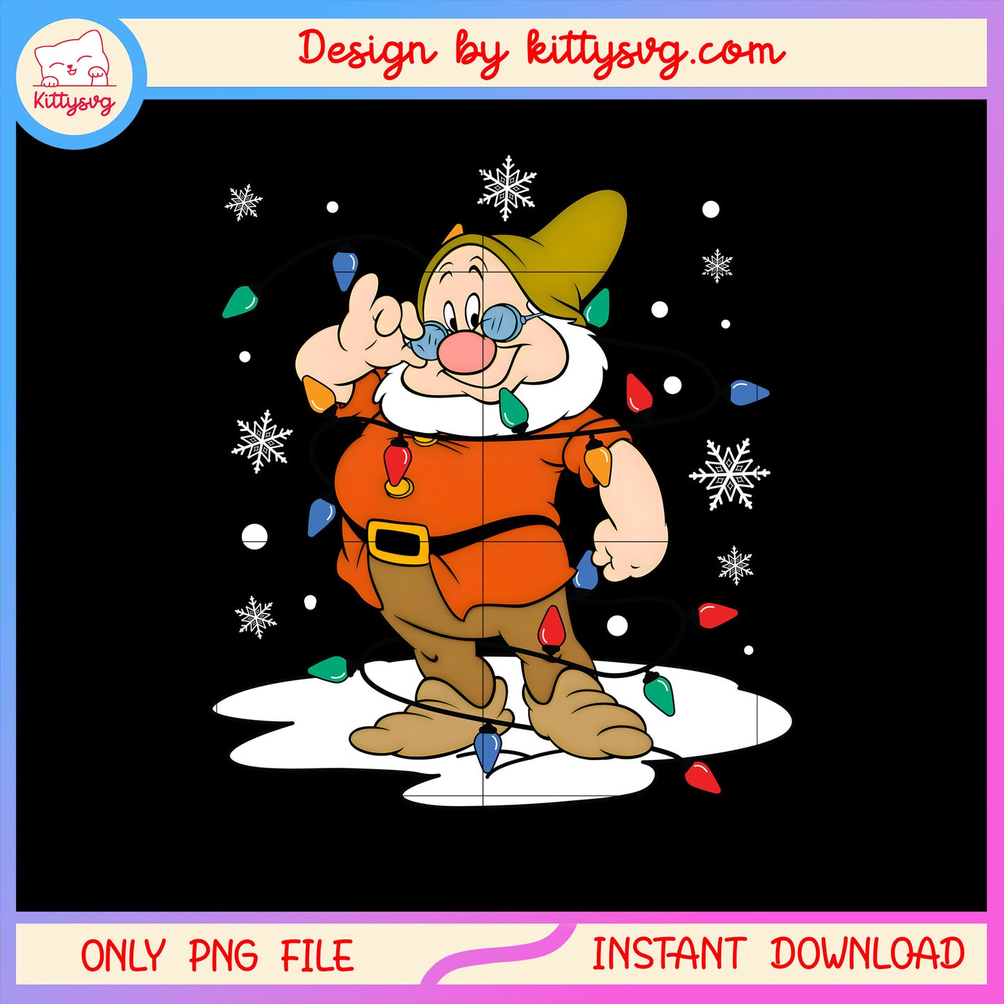 Doc dwarf disney christmas light png, doc snow white png