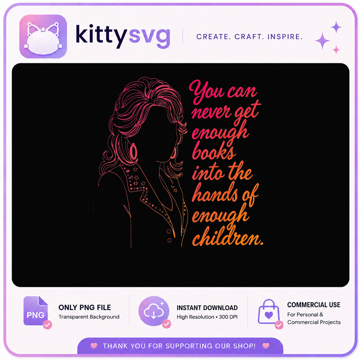 Dolly Parton Books Quote PNG, Country Music PNG, Teacher PNG