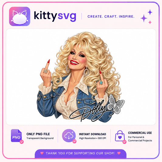 Dolly Parton PNG, Country Music Queen PNG, Sublimation PNG