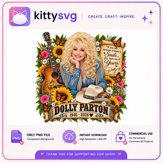 Dolly Parton PNG, Country Music Sublimation PNG, Western PNG