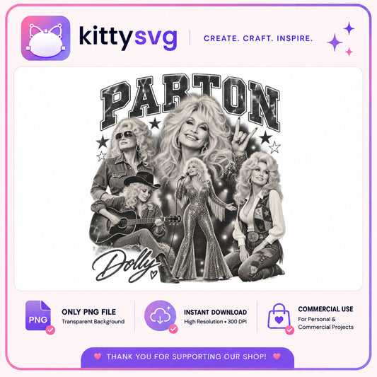 Dolly Parton Vintage Bootleg PNG, Country Music PNG, Retro PNG