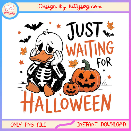 Donald duck just waiting for halloween png, donald duck png, disney halloween png