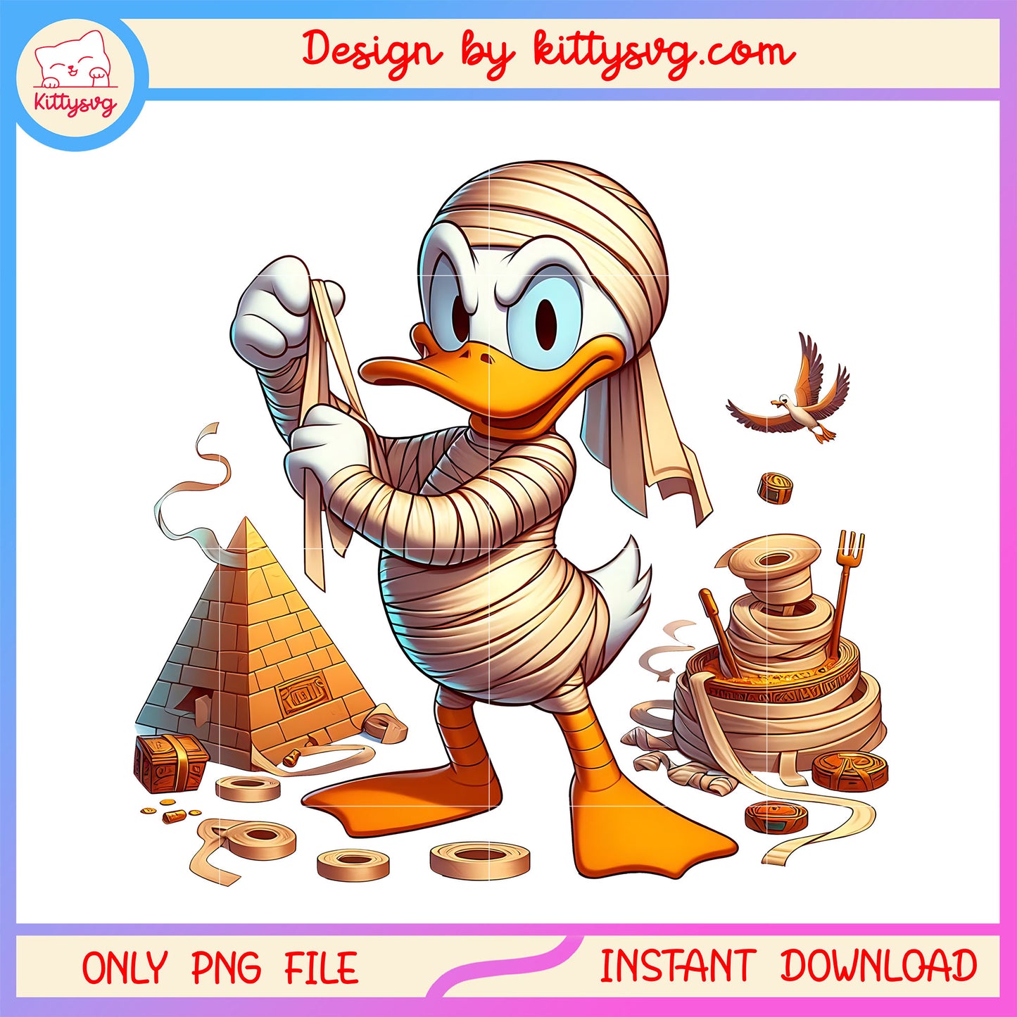 Donald duck mummy halloween png, disney halloween png, donald duck png