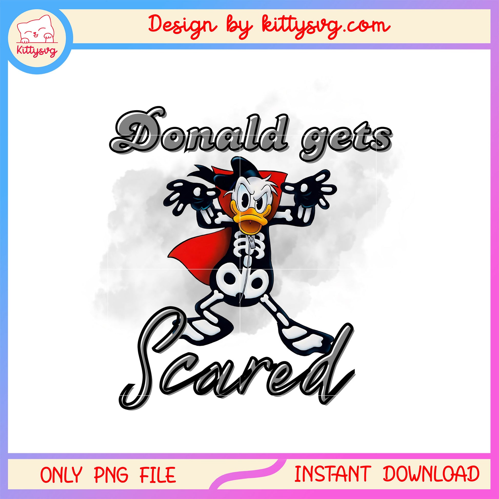 Donald gets scared donald skeleton png, disney donald png