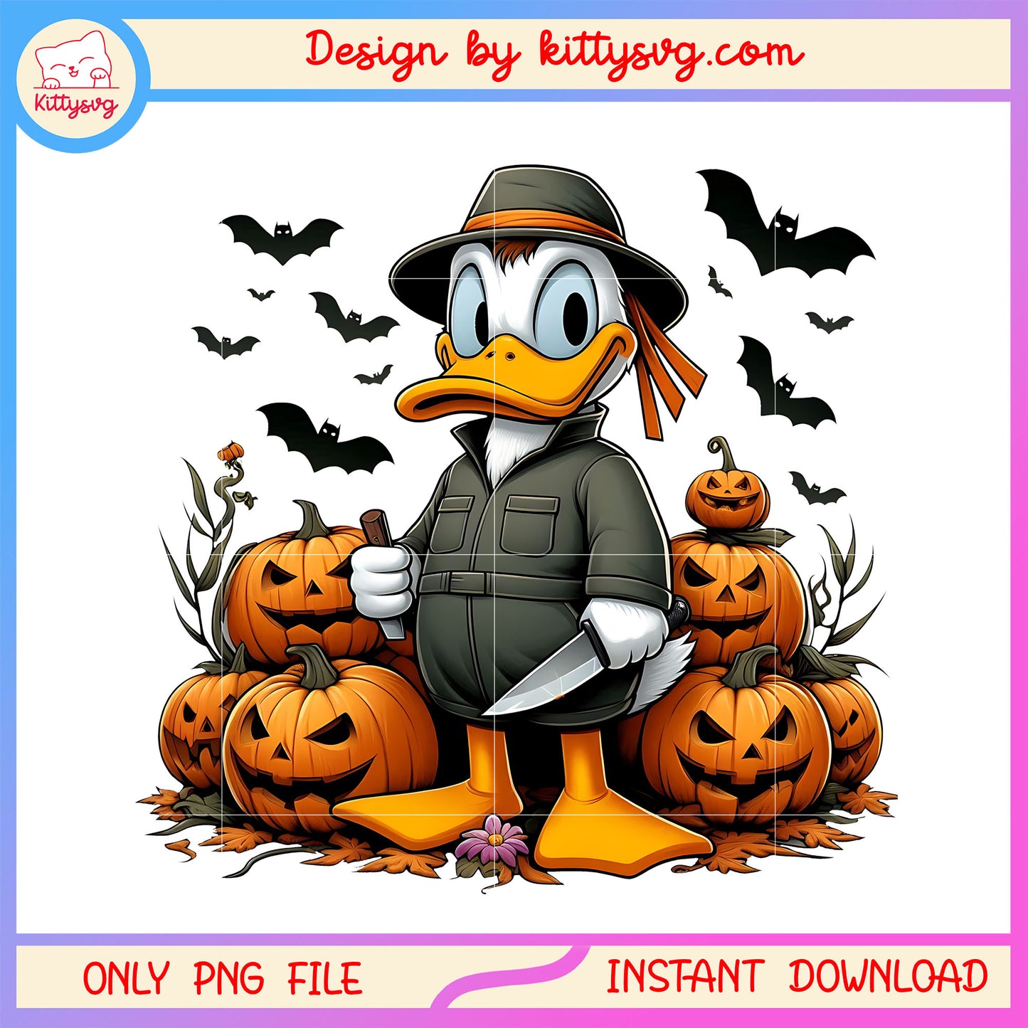 Donald pumpkin halloween png, disney characters png