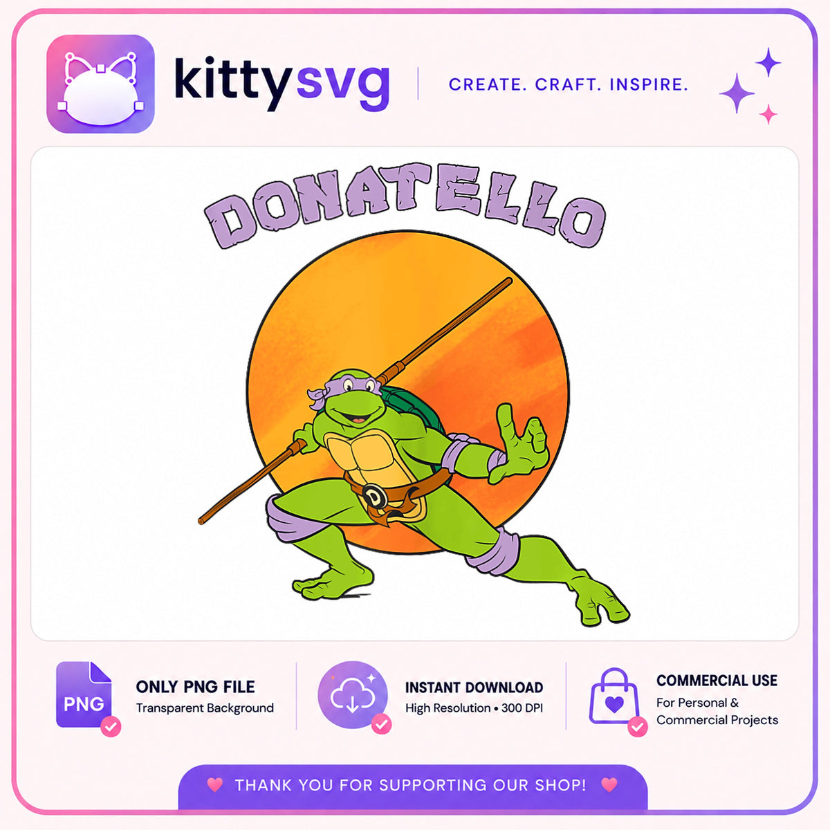 Donatello Ninja Turtles PNG, TMNT Clipart, Ninja Turtle PNG