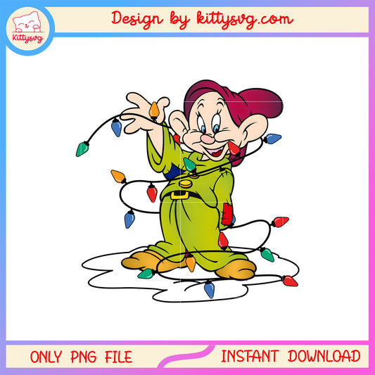 Dopey dwarf disney christmas light png, dopey snow white png