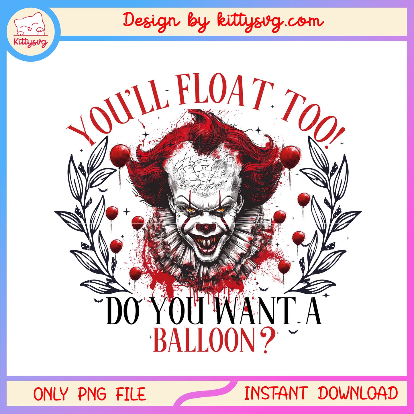 Do you want a ballon pennywise horror png, horror killer png, halloween png