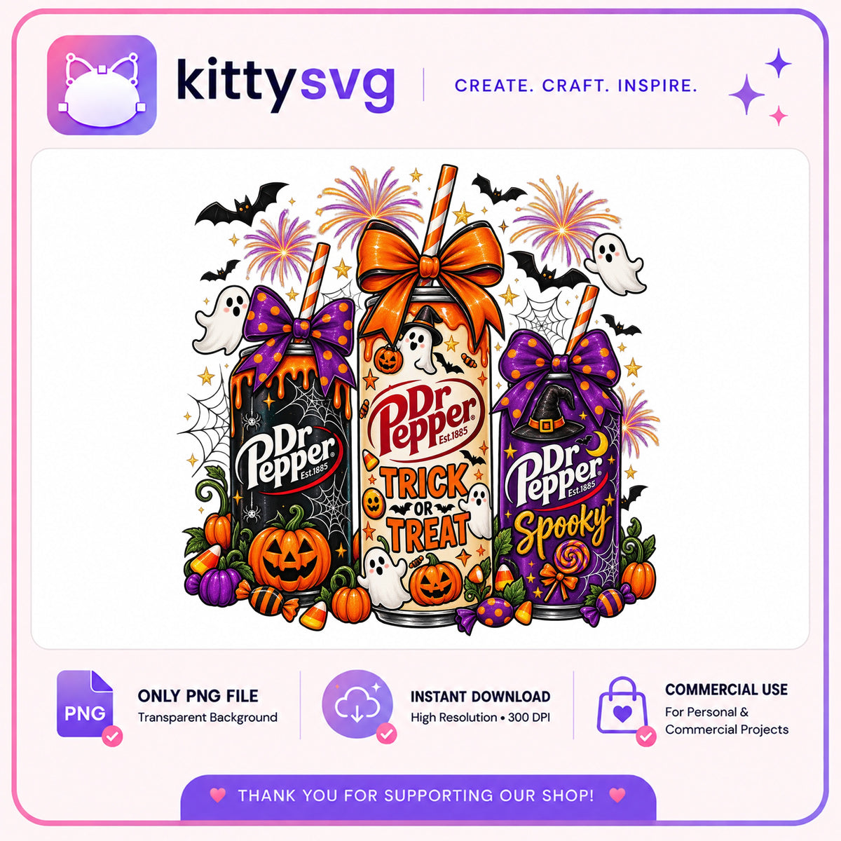 Dr Pepper Halloween PNG, Trick Or Treat Spooky PNG, Ghost PNG