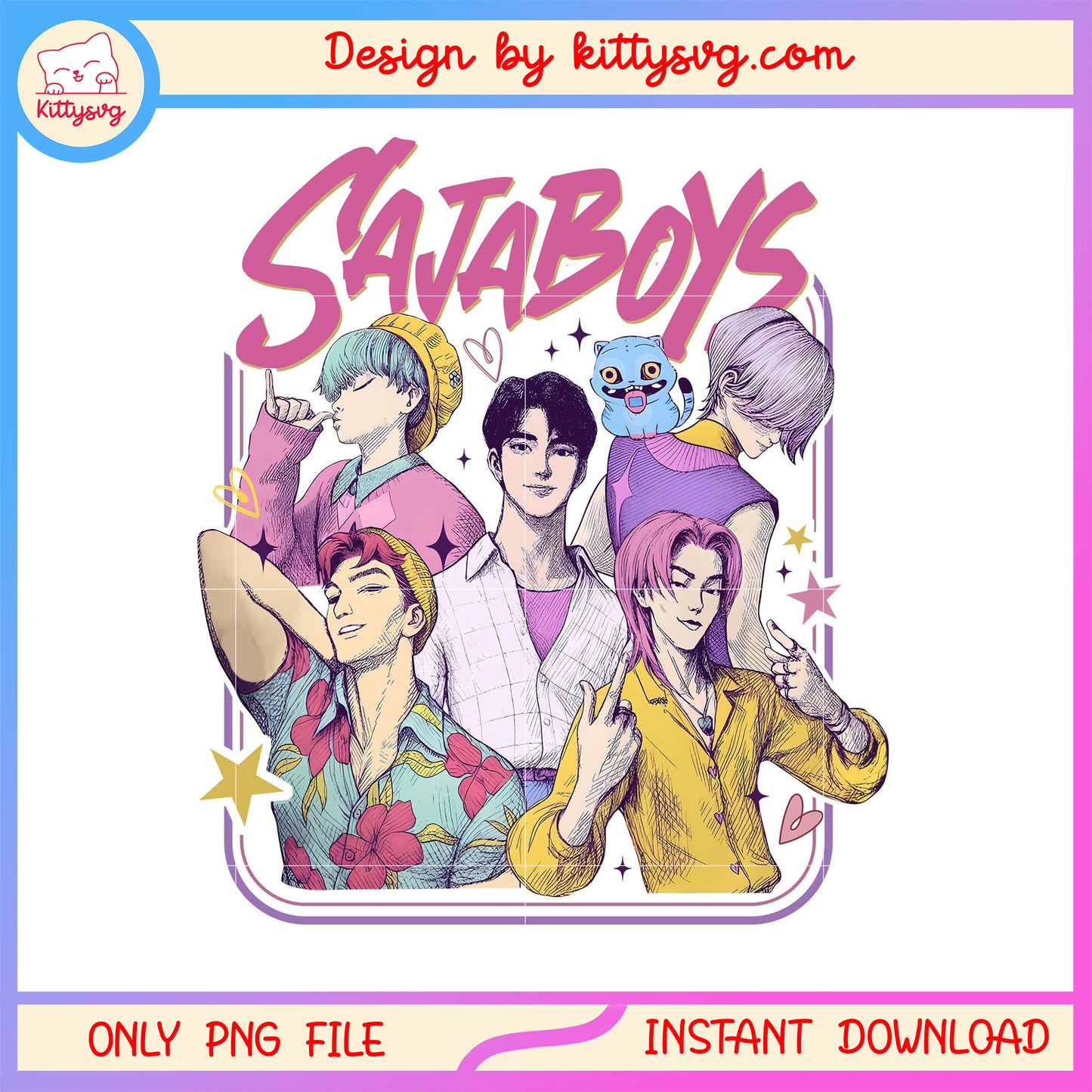 Drawing saja boys  kpop demon design png, kpop demon hunters saja boys png