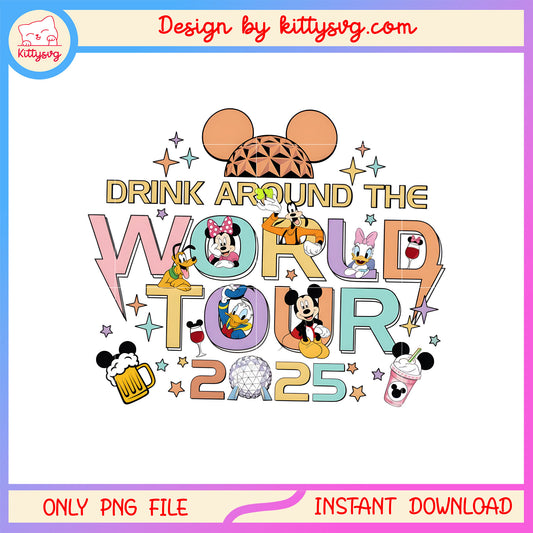 Drink around the world tour 2025 disney png, disney tours png