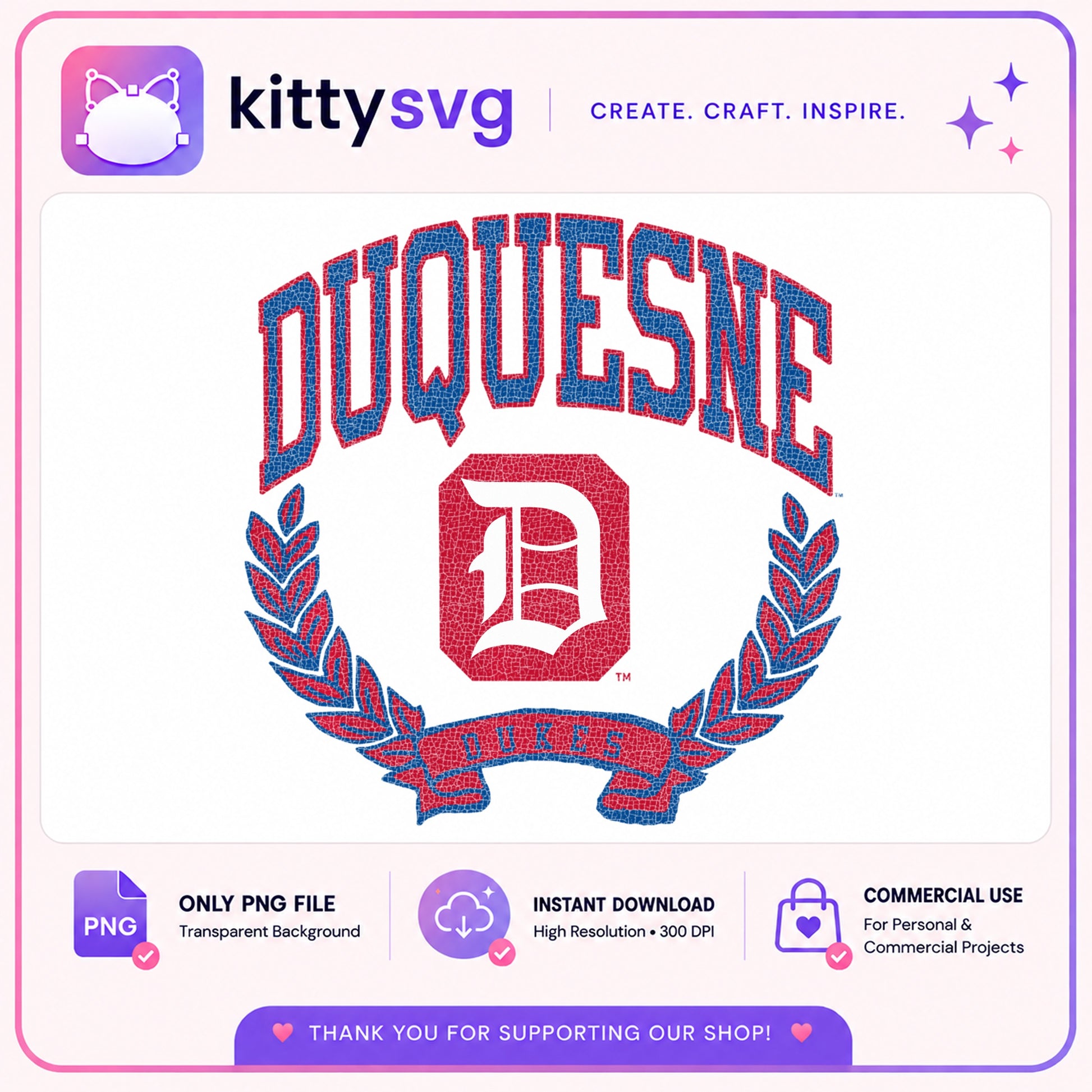 Duquesne Dukes PNG, College Team Crest PNG, University Logo PNG