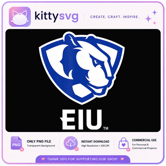 EIU Panthers Logo PNG, Eastern Illinois University PNG, Panther Mascot PNG
