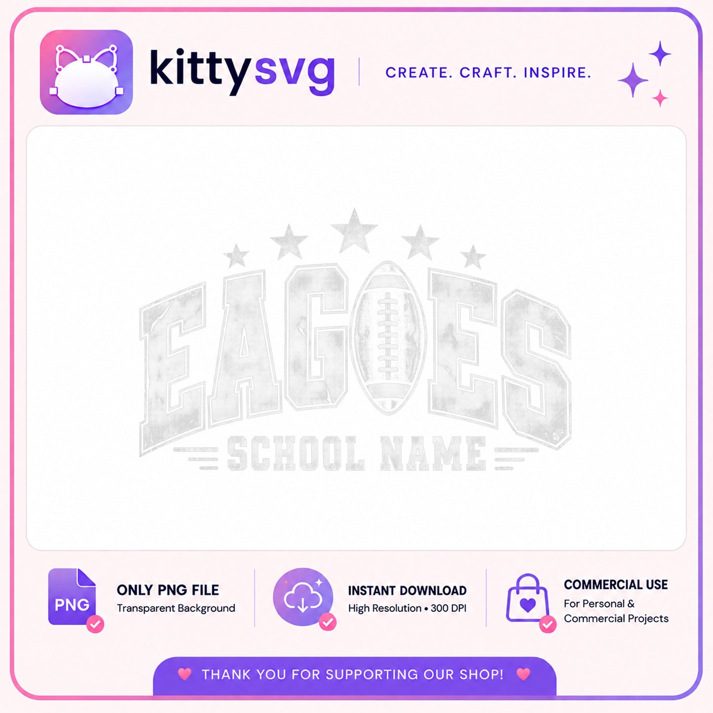 Eagles Football School Name PNG, Team Mascot PNG, Football Mom PNG