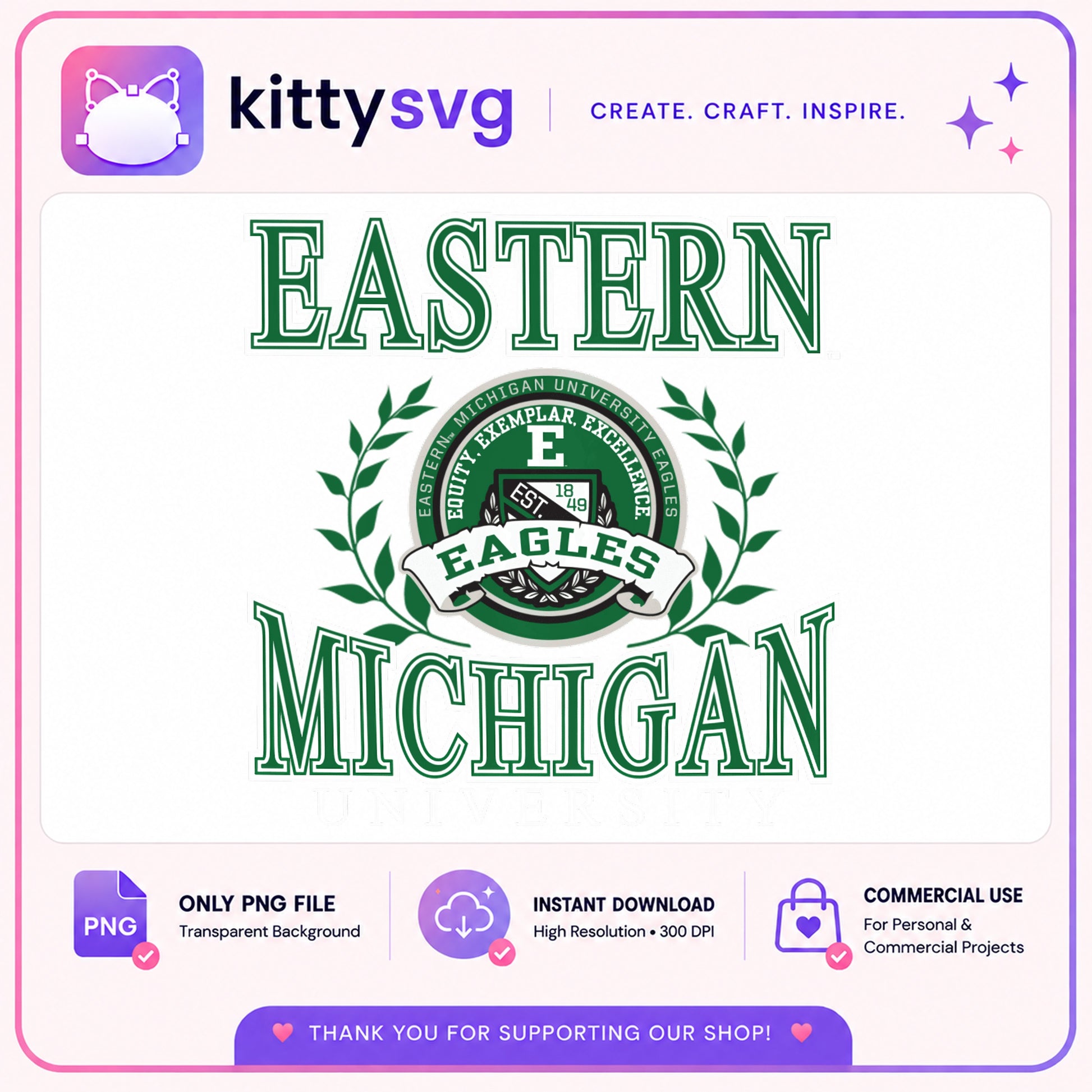 Eastern Michigan University Eagles PNG, EMU Eagles PNG, College PNG