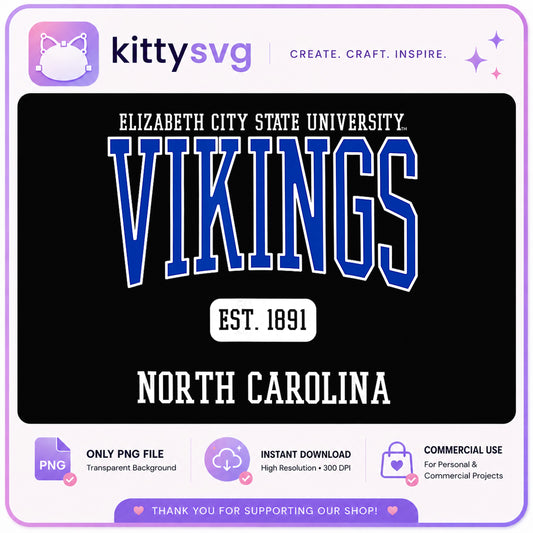 Elizabeth City State University Vikings PNG, ECSU PNG, North Carolina PNG