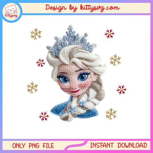 Elsa face merry christmas patchwork png, elsa frozen png