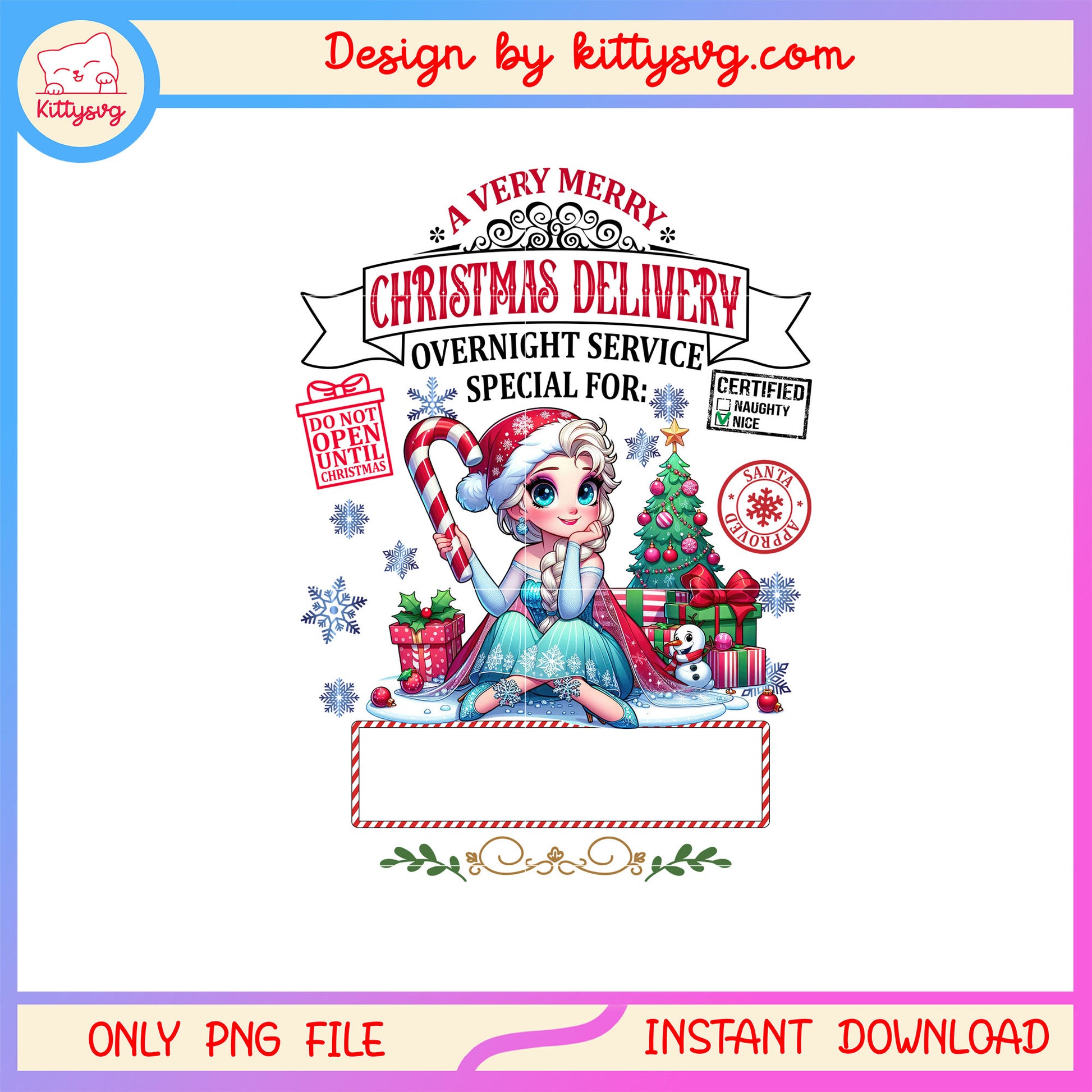 Elsa very merry christmas delivery png, disney elsa frozen png