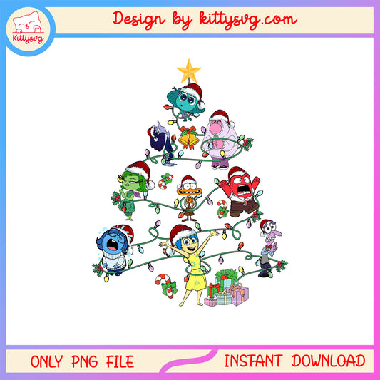 Emotion tree inside out characters christmas png, inside out png