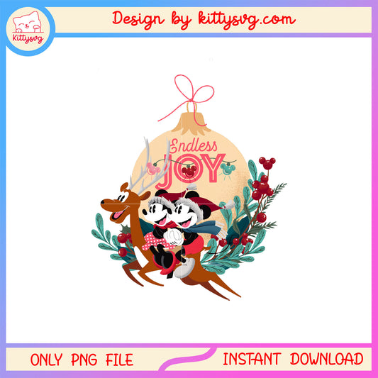 Endless joy christmas reindeer minnie mickey png, happy xmas png