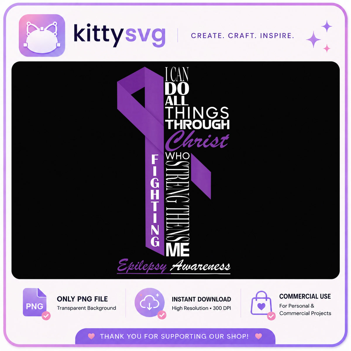 Epilepsy Awareness Purple Ribbon PNG, Fighting Epilepsy PNG, Awareness PNG
