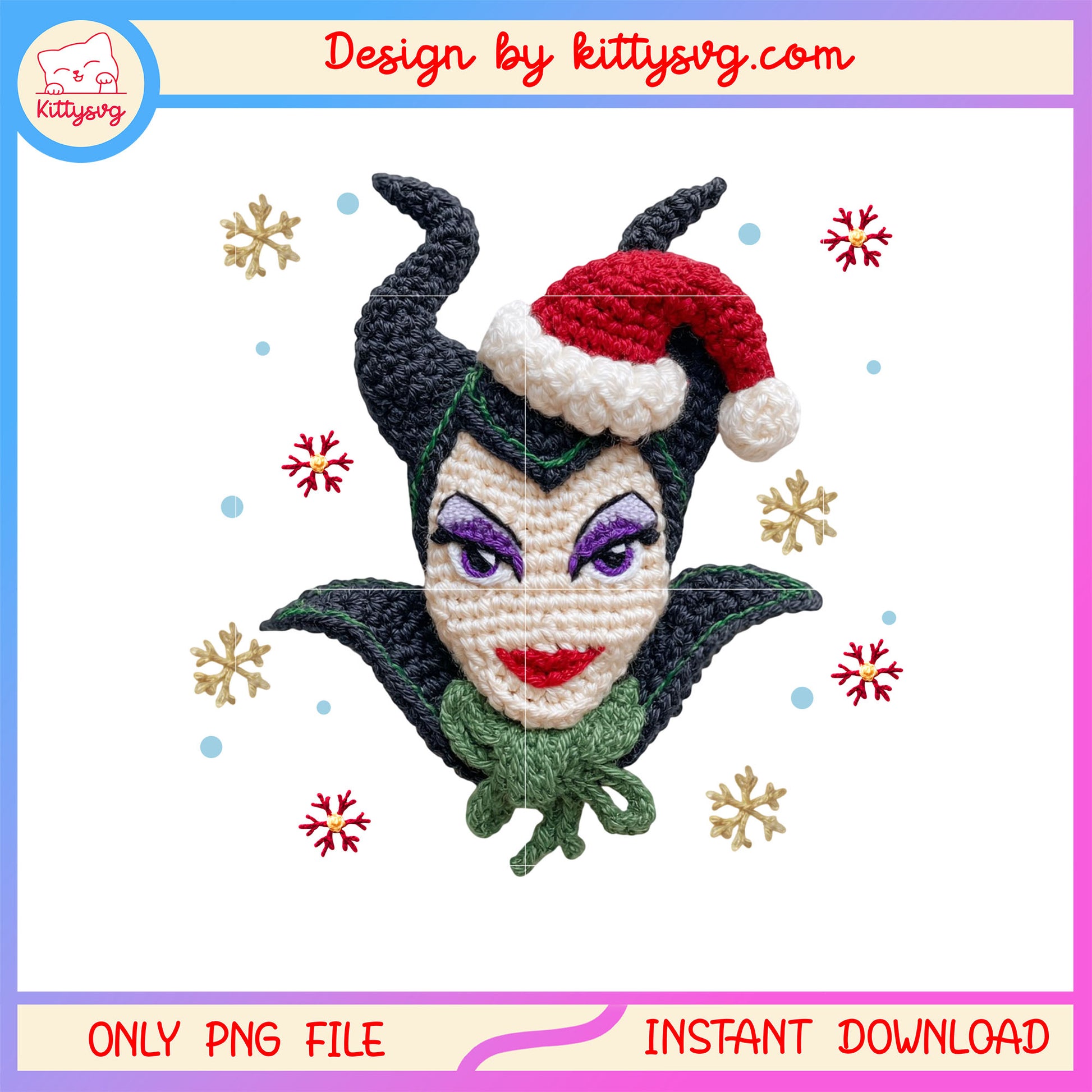 Evil queen face christmas patchwork png, disney evil queen png