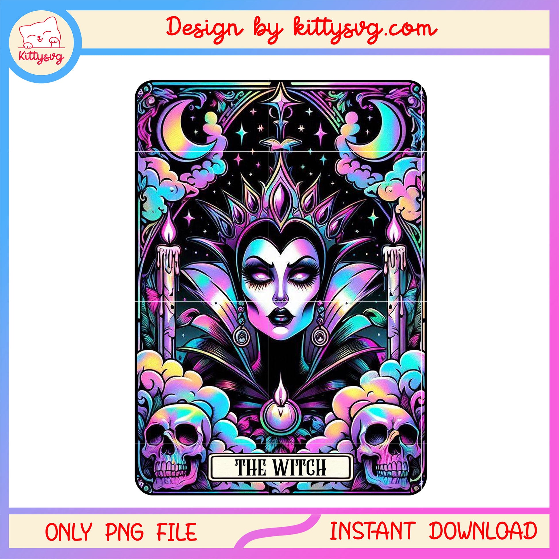 Evil queen the witch custom horror tarot card png, evil queen png, tarot card png