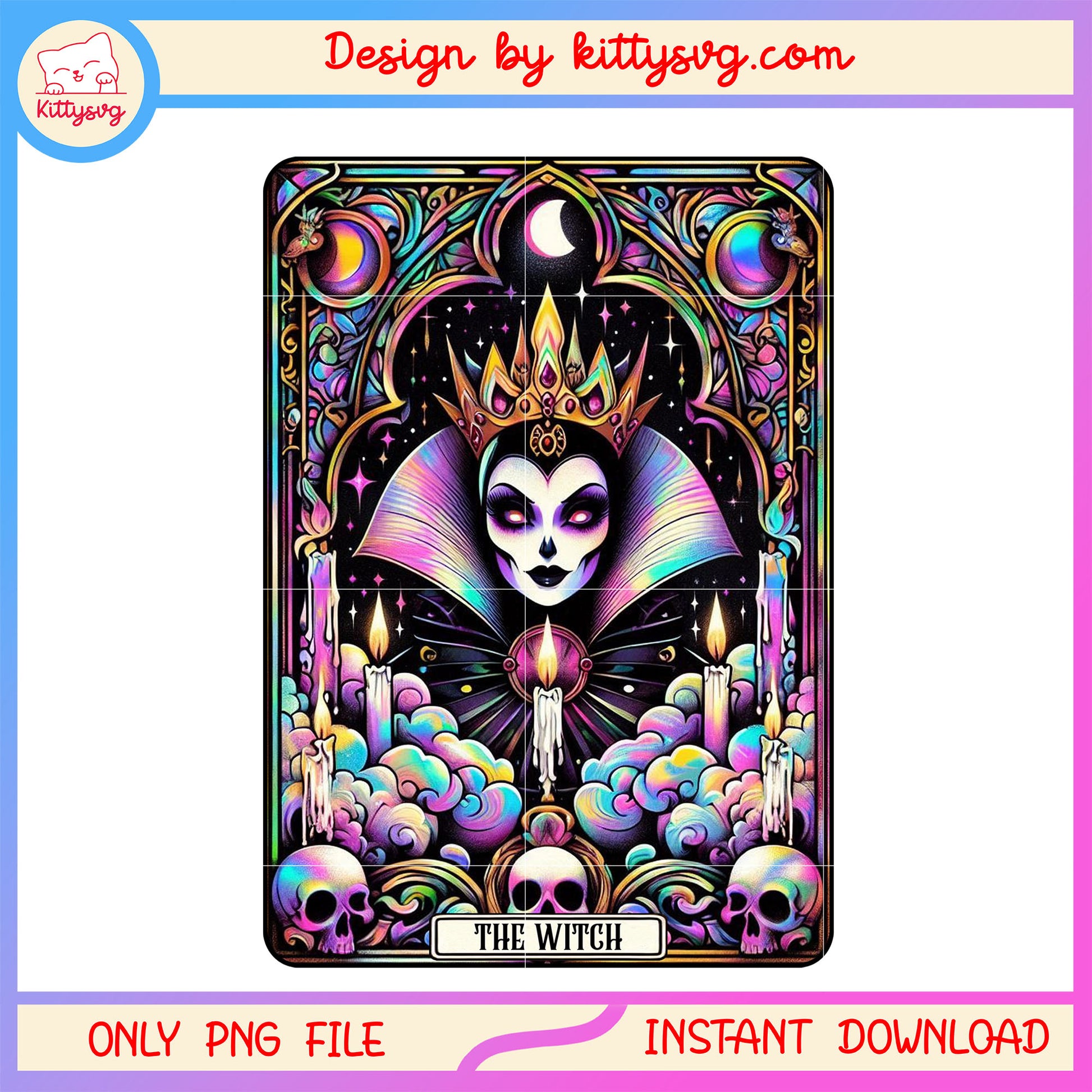 Evil queen the witch custom tarot card png, evil queen tarot card png
