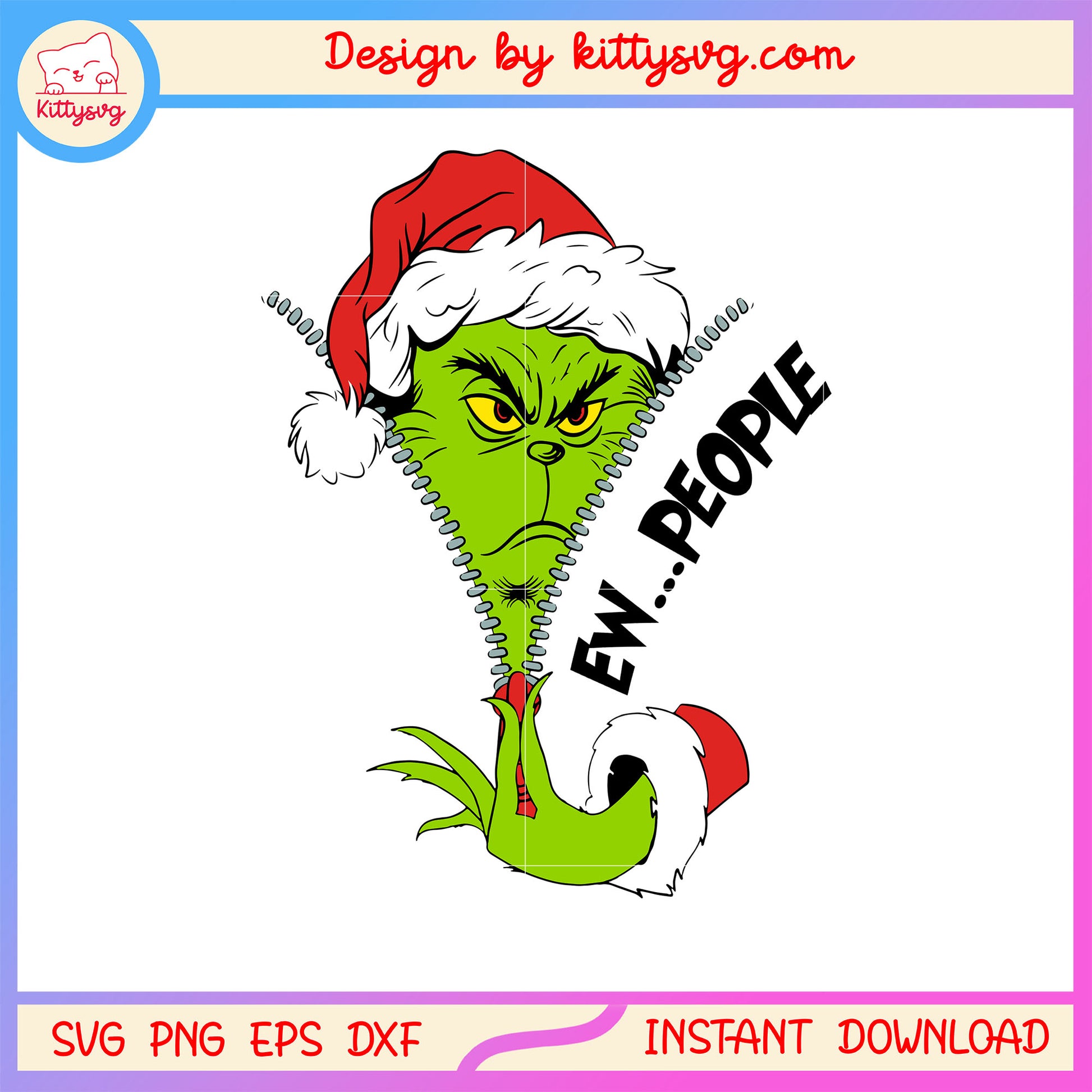 Ew people grinch christmas design svg, christmas holiday svg