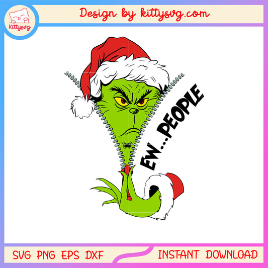 Ew people grinch christmas design svg, christmas holiday svg
