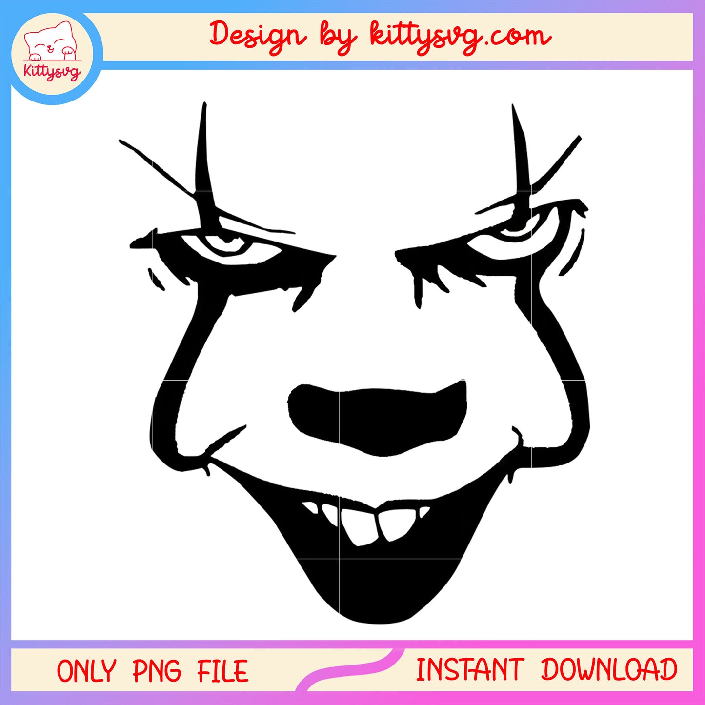 Face pennywise horror design png, horror film png, pennywise png