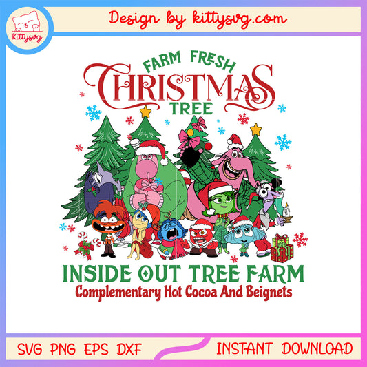 Farm fresh christmas tree inside out svg, inside out cartoon svg