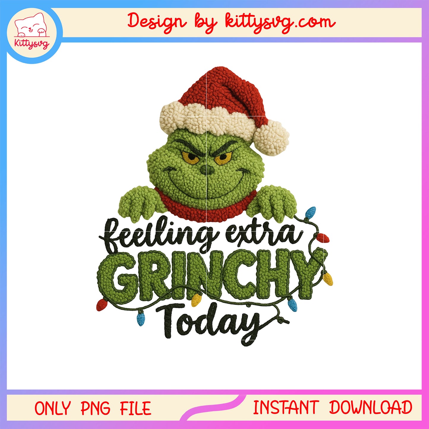 Feeling extra grinchy today face png, christmas quotes png