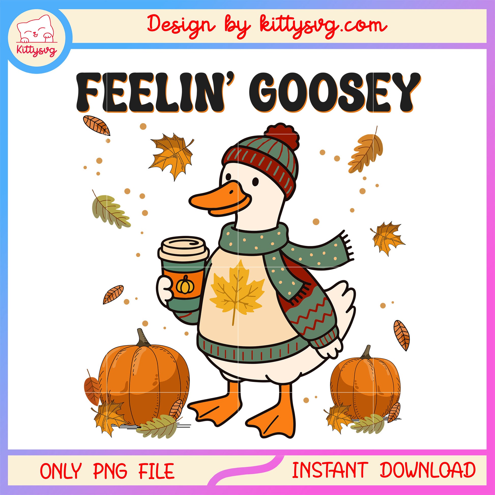 Feelin goosey fall png, halloween pumpin png, spirit  halloween png