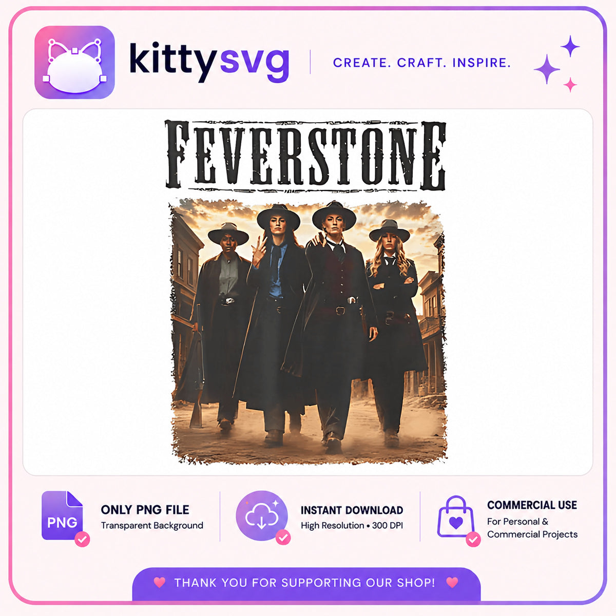 Feverstone Western Women PNG, Wild West Cowgirl PNG, Vintage PNG