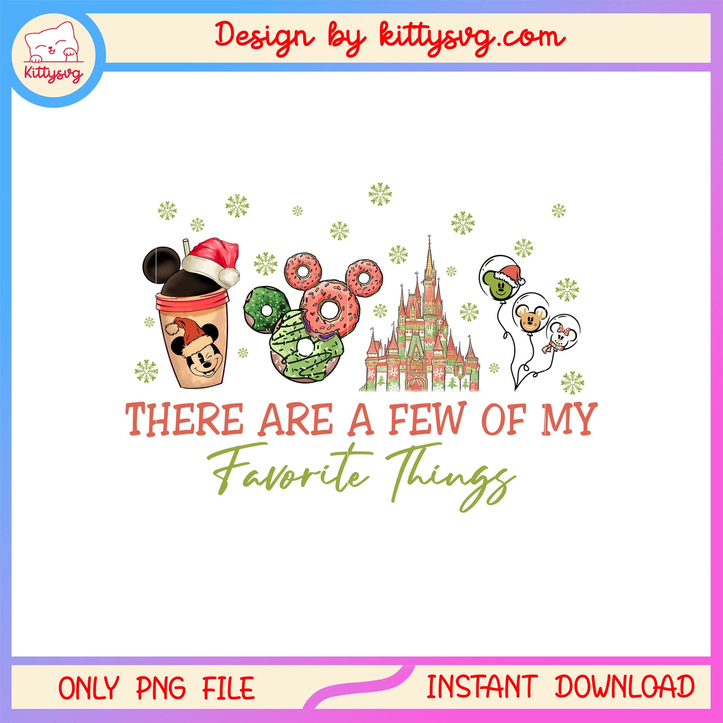 Few of my favourite things christmas png, christmas coffee mugs png