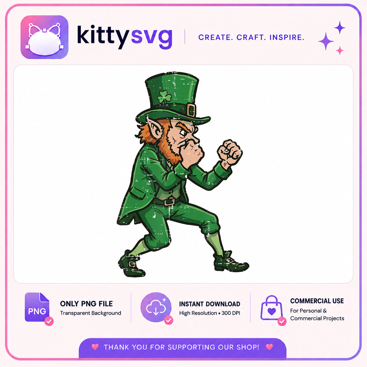 Fighting Leprechaun PNG, St Patricks Day PNG, Irish Clipart PNG