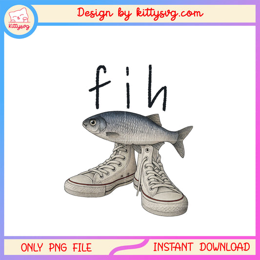 Fih shoes meme design png, funny misspelled png, fish funny png