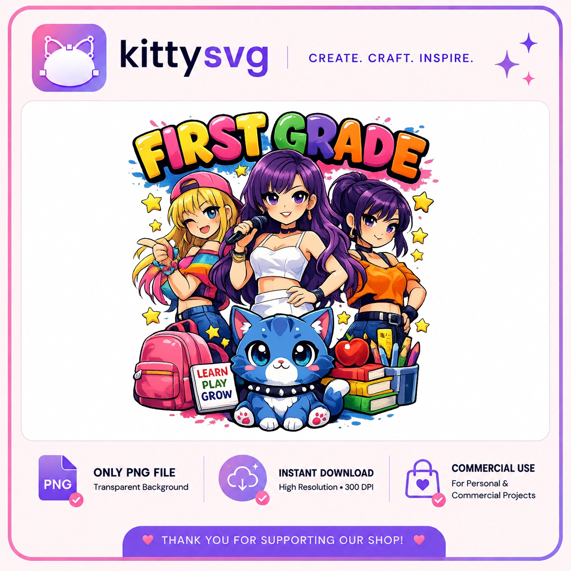 First Grade Anime Girls PNG, Back To School PNG, Teacher PNG