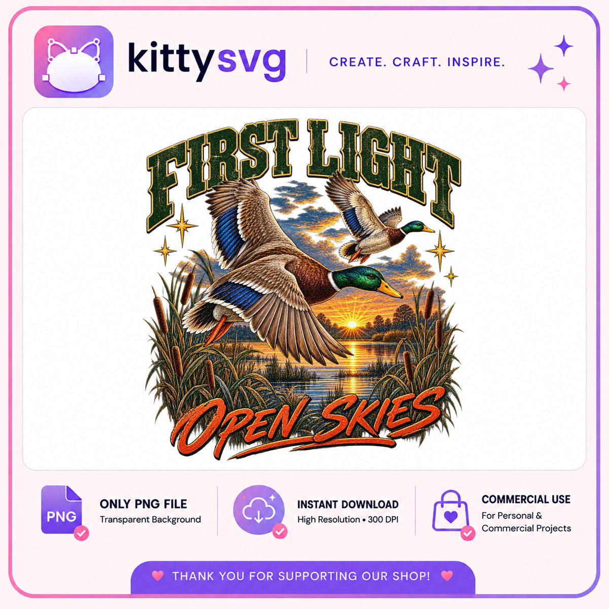 First Light Open Skies Duck Hunting PNG, Mallard Duck PNG, Duck Hunter PNG