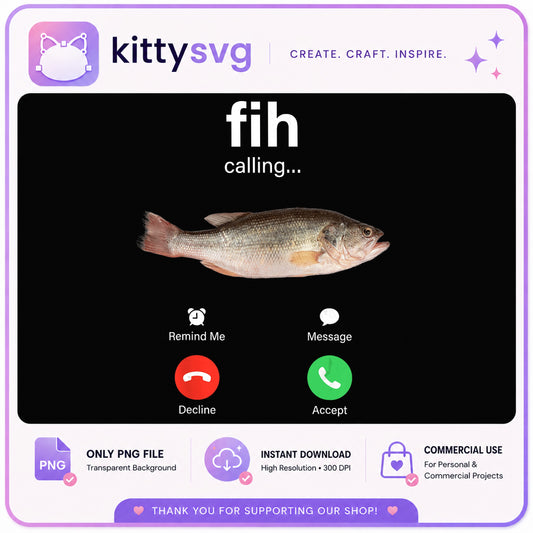 Fish Is Calling Funny Meme PNG, Fishing Humor PNG, Fish Phone PNG