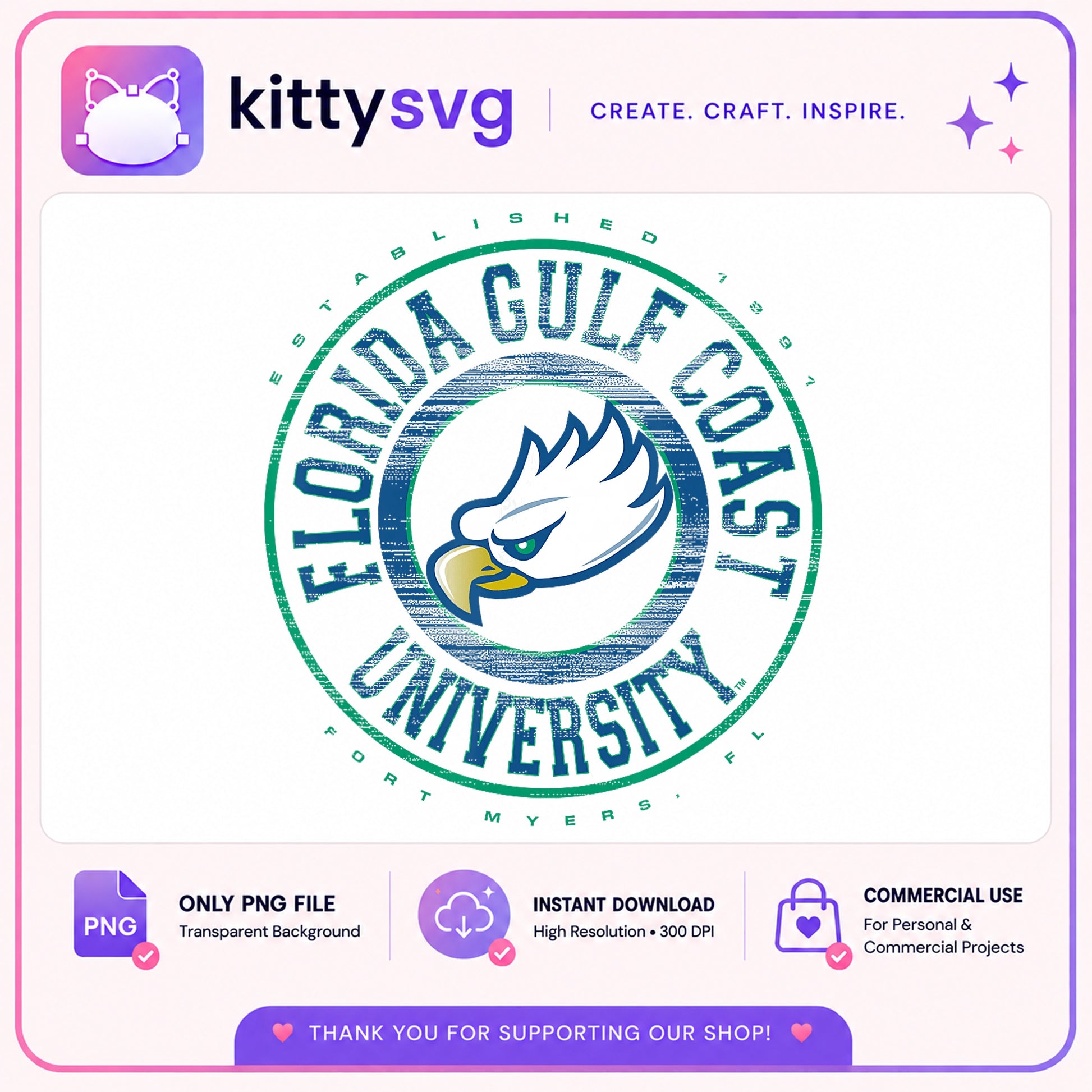 Florida Gulf Coast University PNG, FGCU Eagles PNG, College PNG