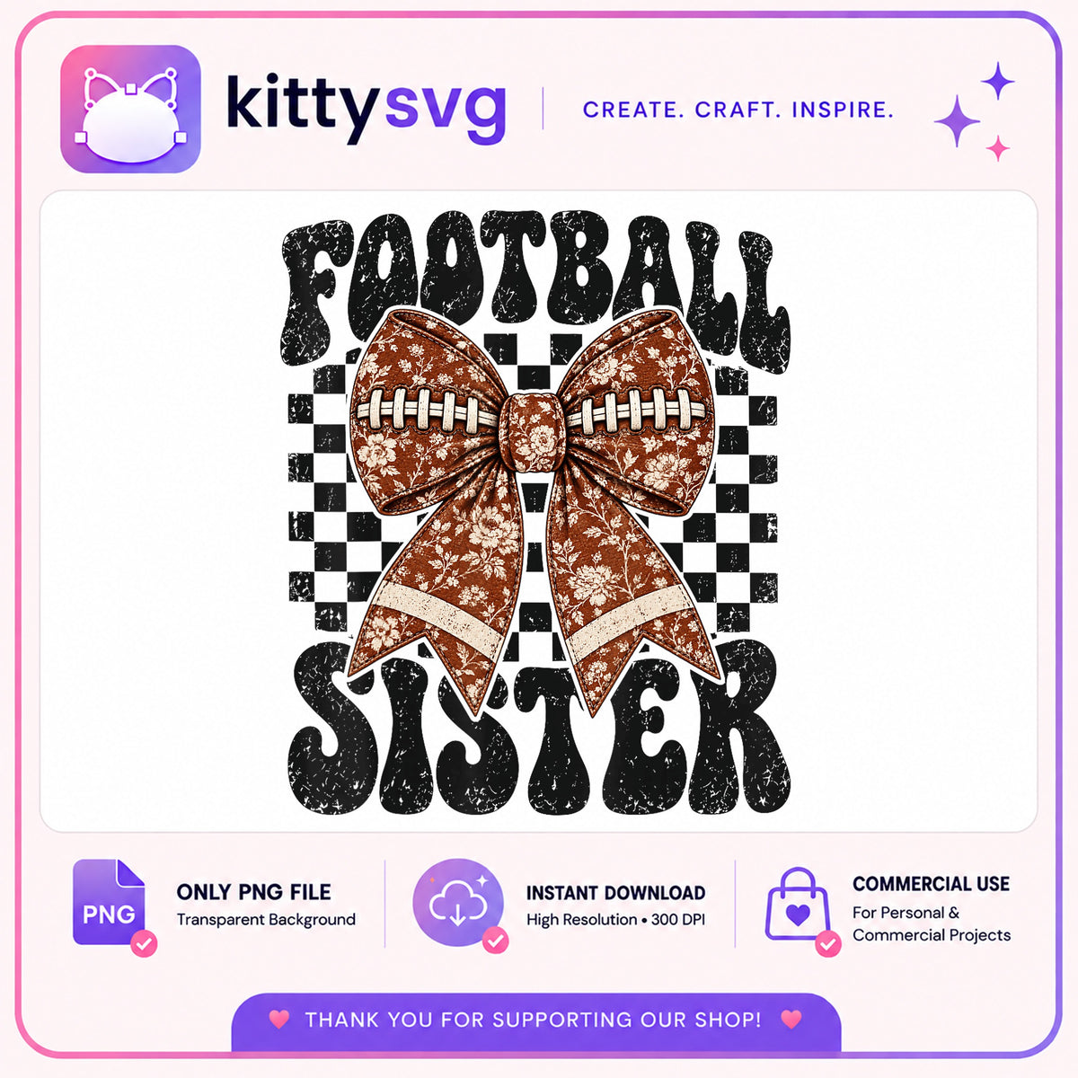 Football Sister PNG, Coquette Bow Football PNG, Game Day PNG