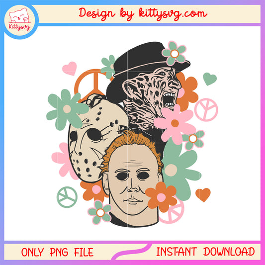 Fral halloween characters design png, halloween design png