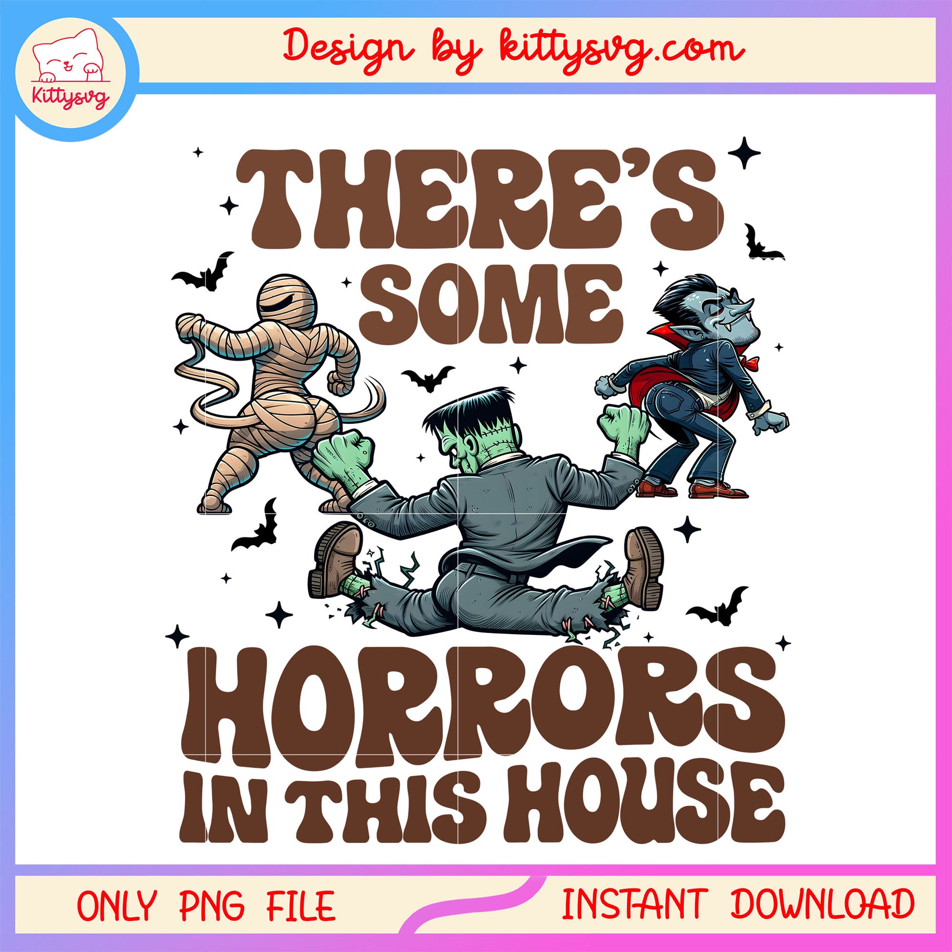 Frankenstein there's some horrors in this house png, horror halloween png