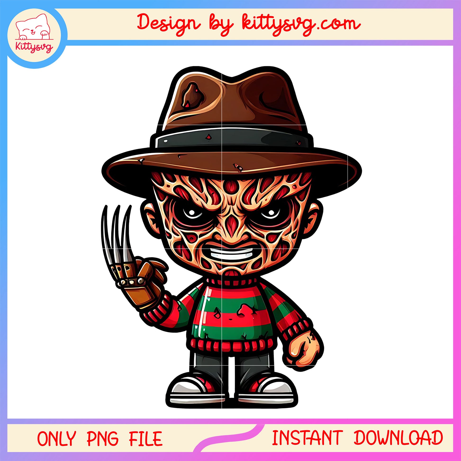 Freddy krueger chibi angry horror png, nightmare on elm street png