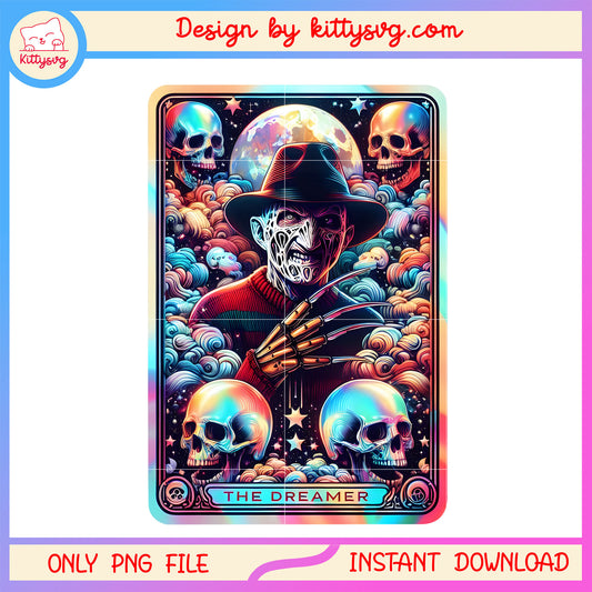 Freddy krueger the dreamer tarot card png, the dreamer halloween png