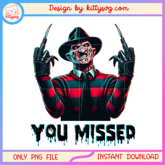Freddy krueger you missed middle hand png, horror freddy krueger png